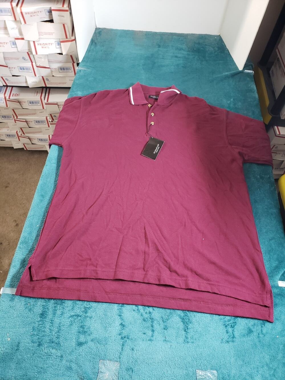Ultra Club Polo Shirt Size Large Mens Red Short Sleeve Work Easy Care Golf NWT